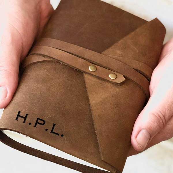 Personalised handmade leather journals