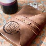 leather personalised wine tasting journal, wrap style