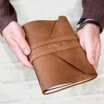 leather personalised journal A5, wrap style