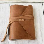leather personalised journal A5, wrap style
