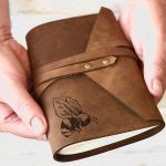 leather personalised garden journal, wrap style