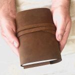 leather personalised journal pocket wrap style, back