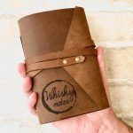 leather personalised whiskey tasting journal, wrap style