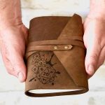 leather dice splat gaming/Dungeons and Dragons (DnD) journal, wrap style