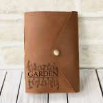 Leather personalised gardeners journal, snap style