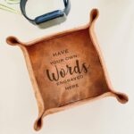 Personalised Leather Valet Tray Leather Catchall Tray Key Image 1